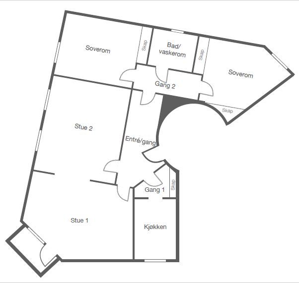 Planskissen er veiledende. Leiligheten disponerer også bod i kjeller.