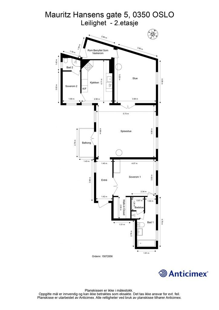 Plantegning, 2. etasje.