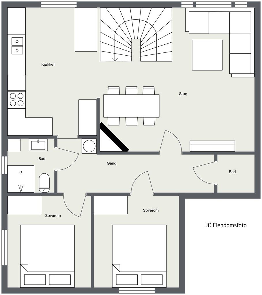 2 D plantegning 1. etasje
