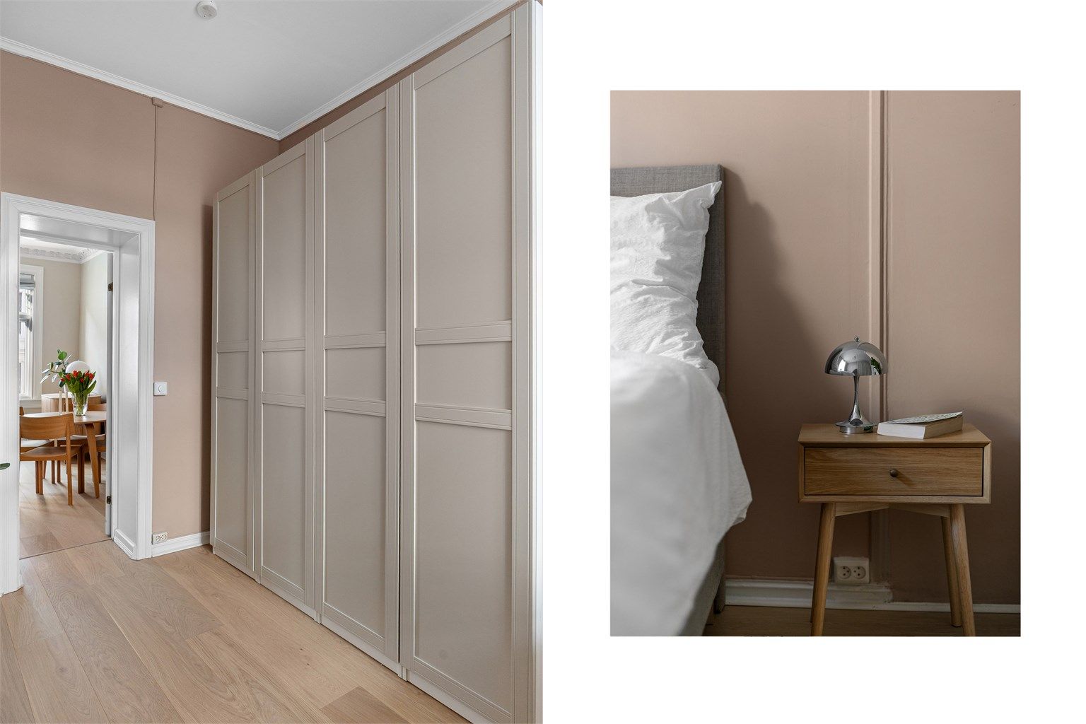 Beliggenheten mot rolig bakgård gir et stille og behagelig sovemiljø.