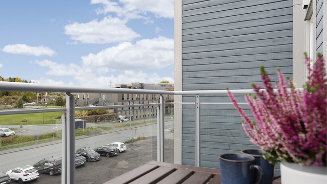 Utsyn fra 4. etasje over Salmakertunet og nærområdet.