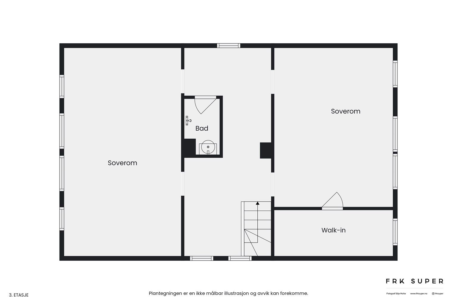 Vi beveger oss opp i 2. etasje - Plantegning loftsetasje
