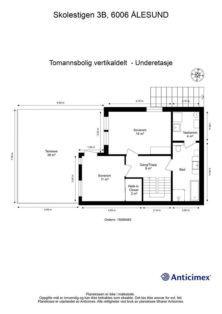 Plantegning underetasje (kjelleretasje)
