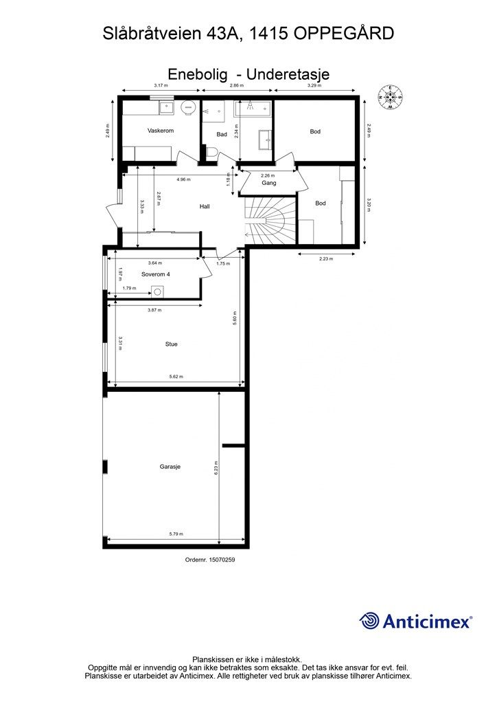 Plantegning- Underetasje