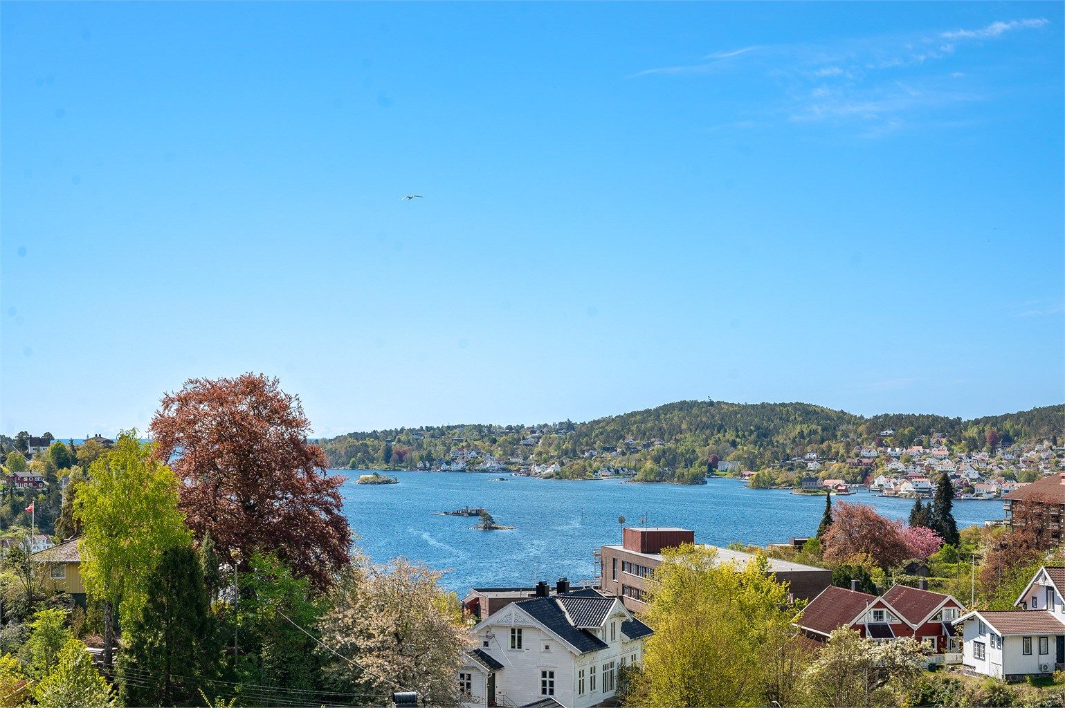 Ingeborgdalen 1 - Nydelig utsikt mot innseilingen til Arendal og mot Hisøy. Foto: Thor Brobakken.