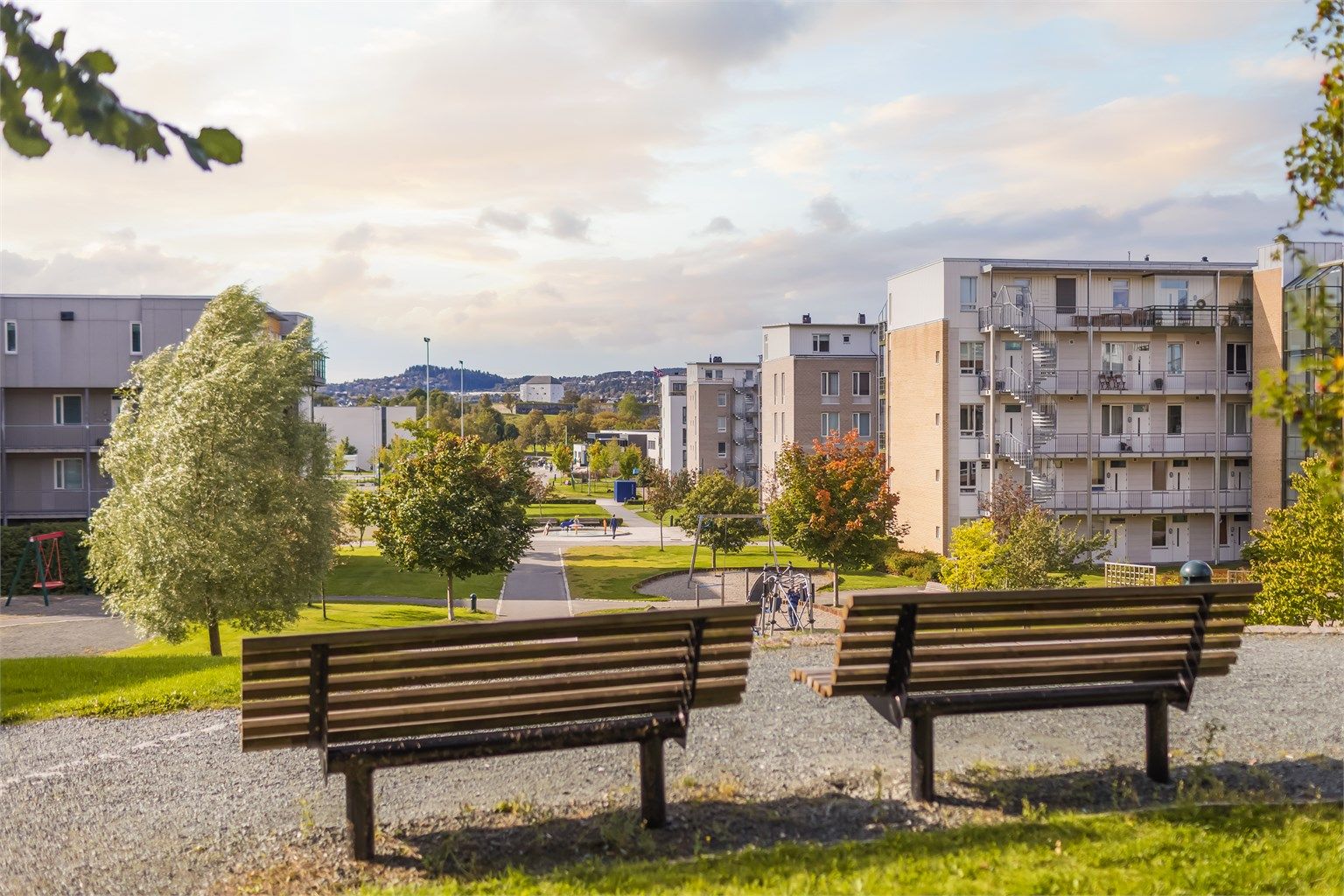 Nydelige parkmessige uteområder