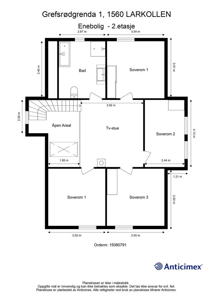 Veiledende skisse av andre etasje.