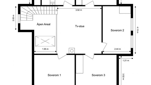 Veiledende skisse av andre etasje.