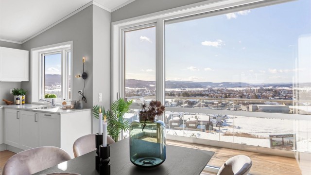 Flott og vistrakt utsikt fra stuen