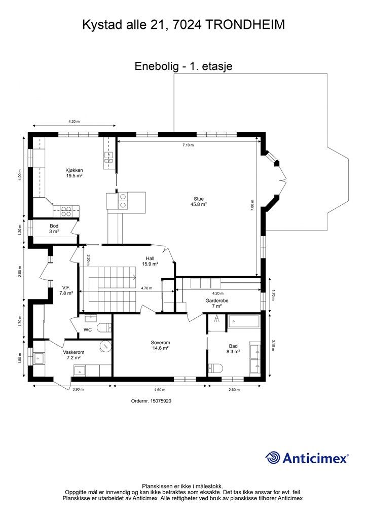 Planskisse 1. etasje. 