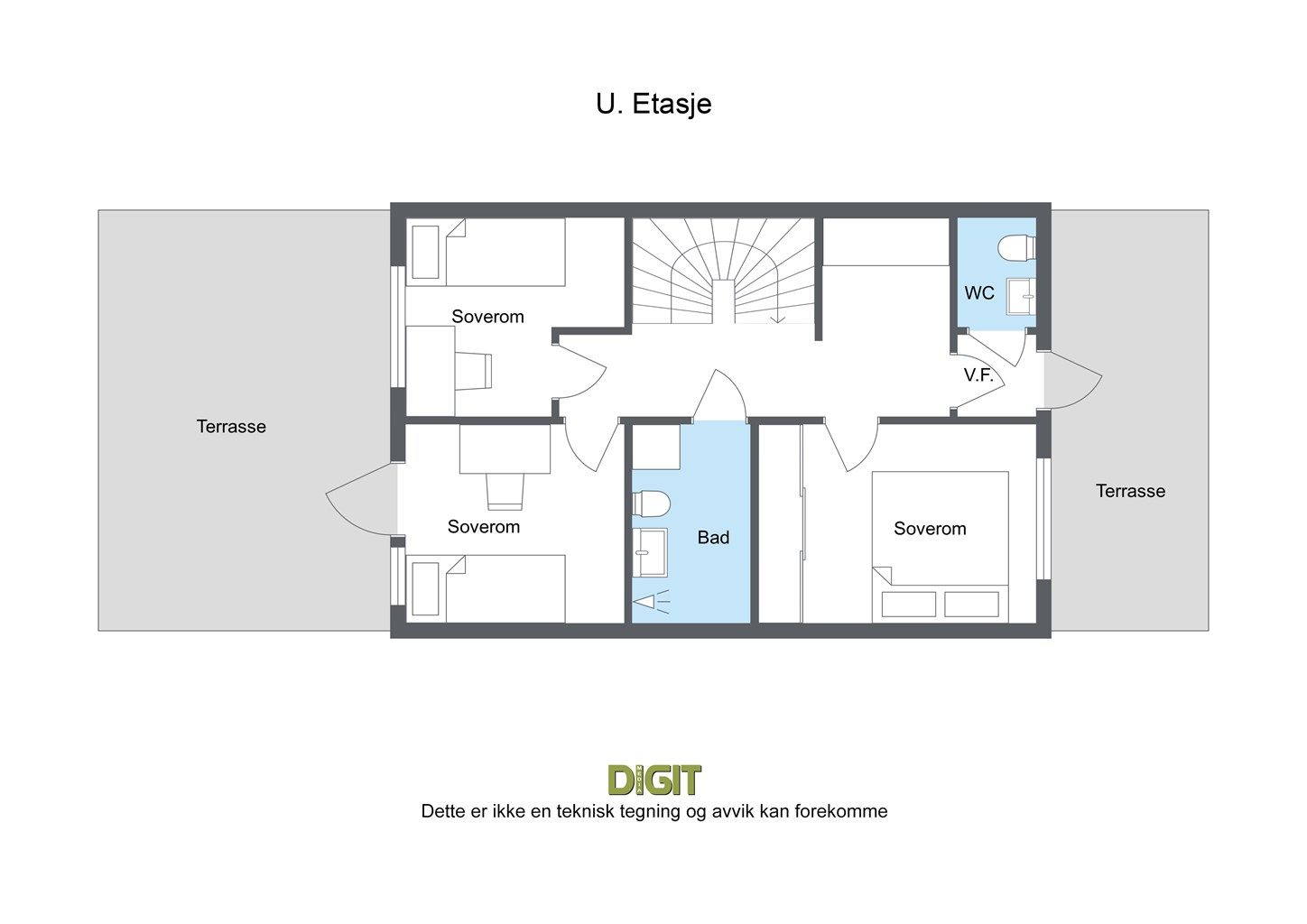 Planskisse 1.etasje - Kornstien 59 