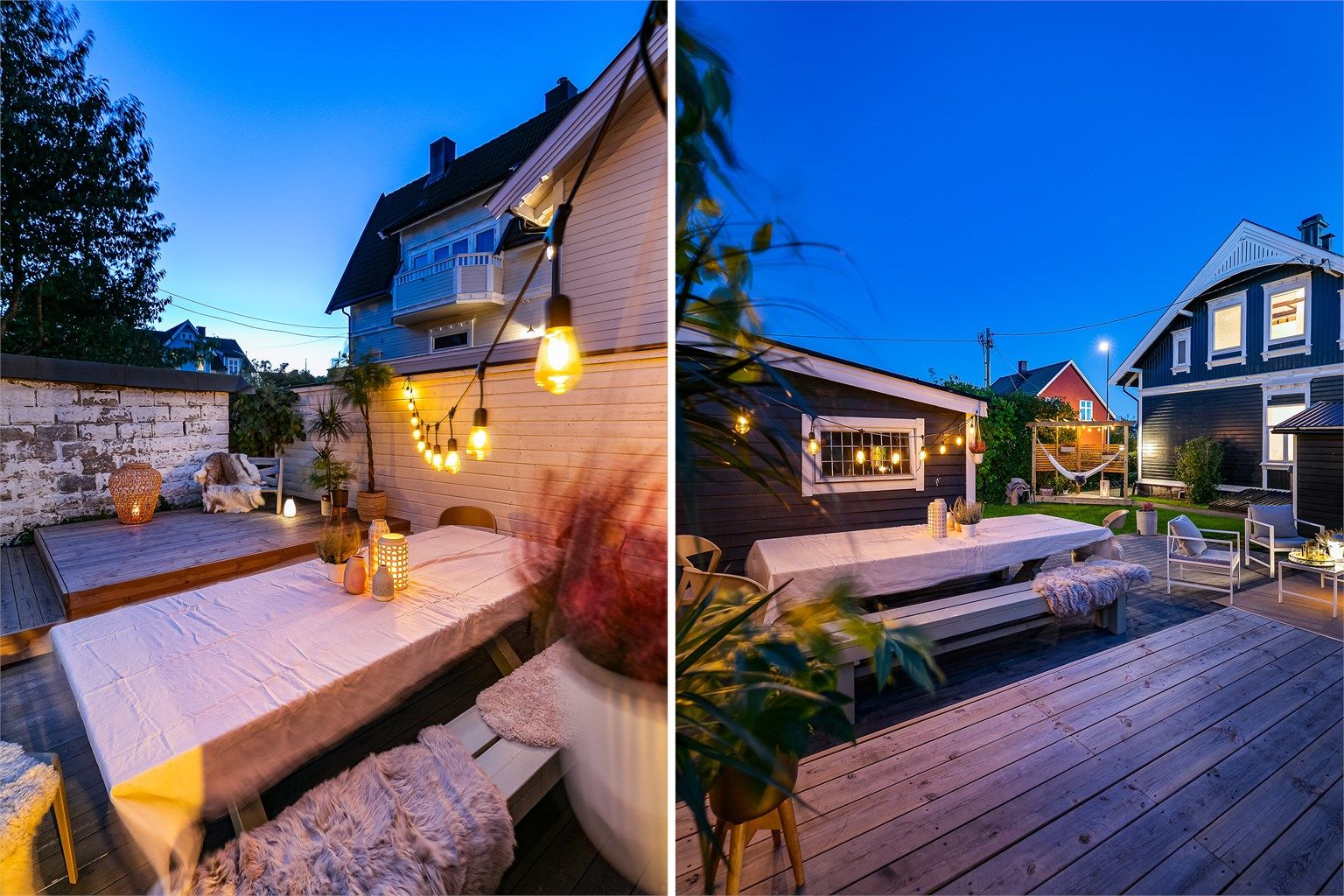 Hoveddelen av hagen er på tomtens nordre side, distansert fra Helgerødgaten.