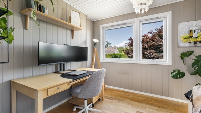 Soverommene gir barna god plass til lek og opphold i egne omgivelser. Også dette har nesten 9 kvm. gulvflate.