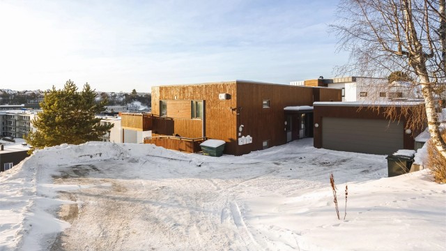 På fellesområdet er det i dag oppført en stor garasje, samt oppstillingsplass for evt. bil