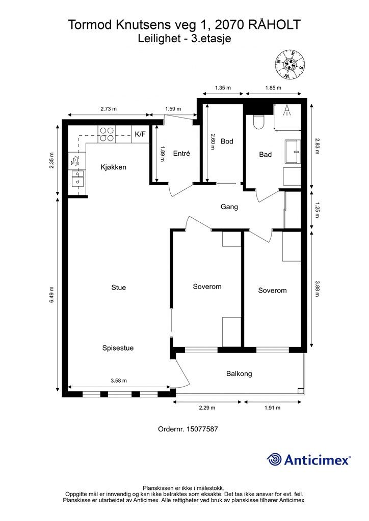 Plantegning - 3.etasje.