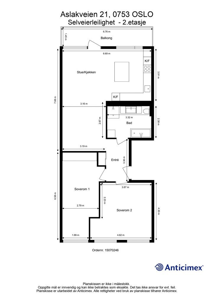 Plantegning, 2. etasje.