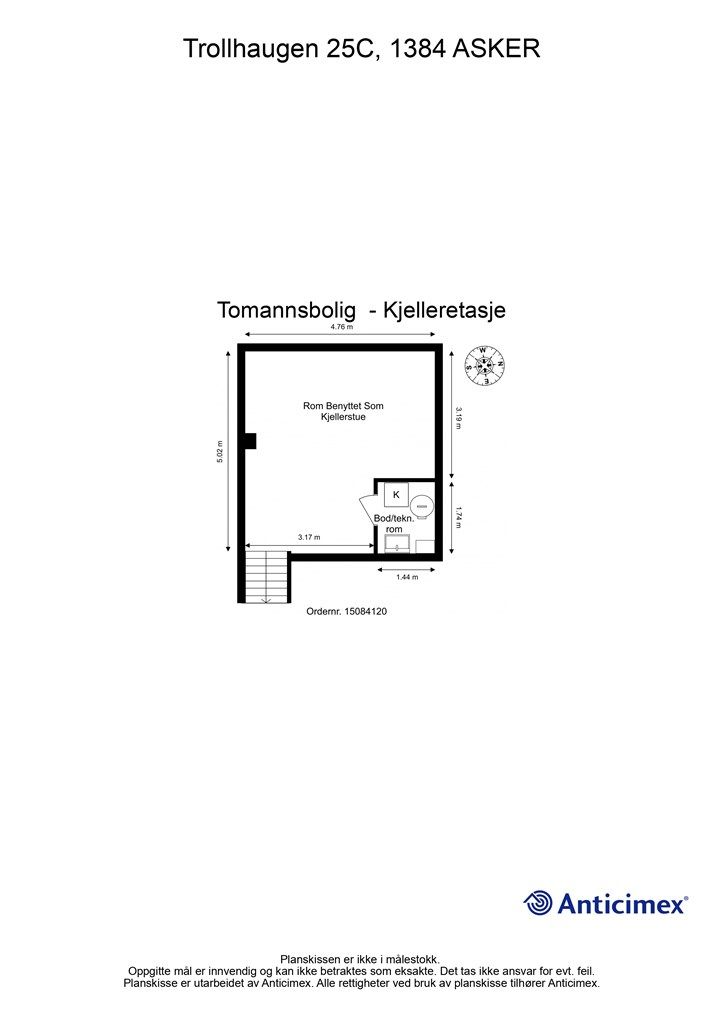 Plantegning kjelleretasje
