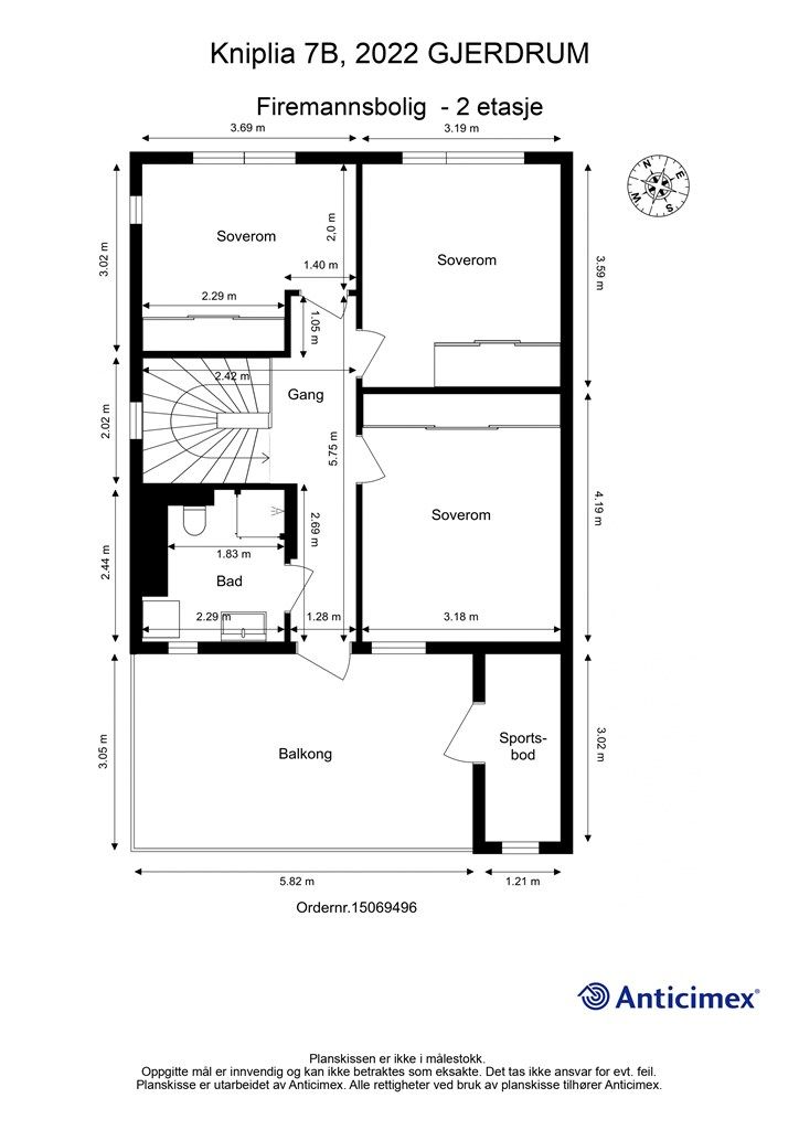 Plantegning-Firemannsbolig - 2 etasje