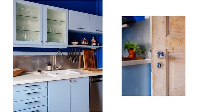 Det er god oppbevaringsplass i skap og skuffer, samt gode arbeidsflater.