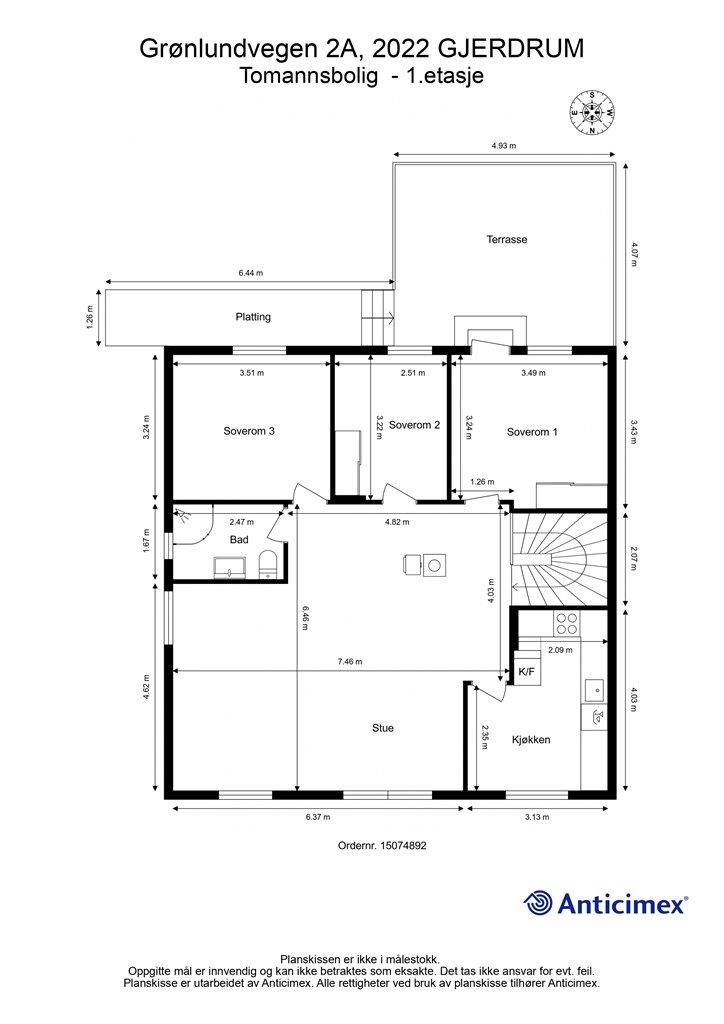 Plantegning 1.etasje.