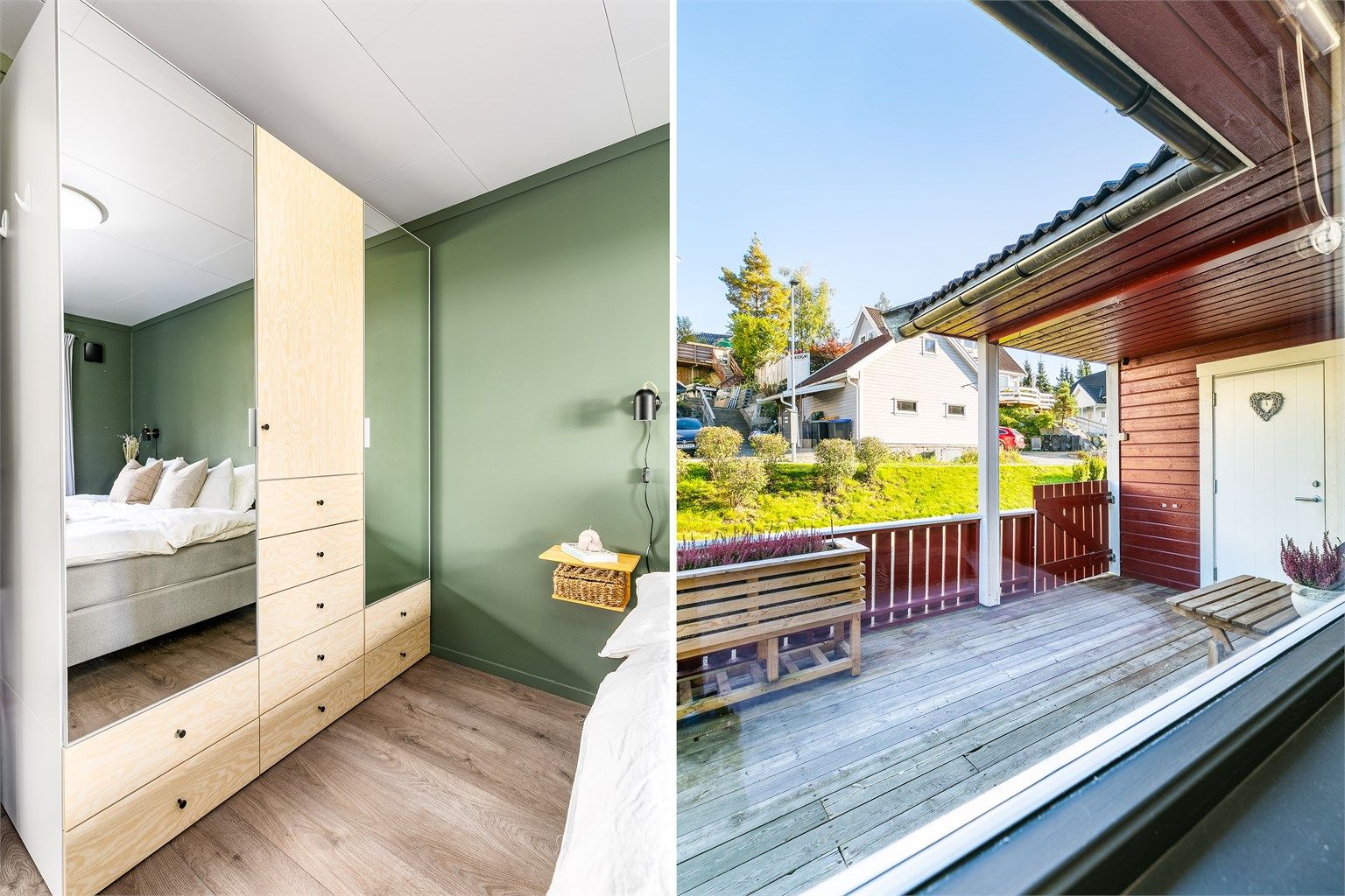 Soverommenes vinduer vender mot den siden av bygget hvor det ikke er varmende ettermiddags- eller kveldssol.