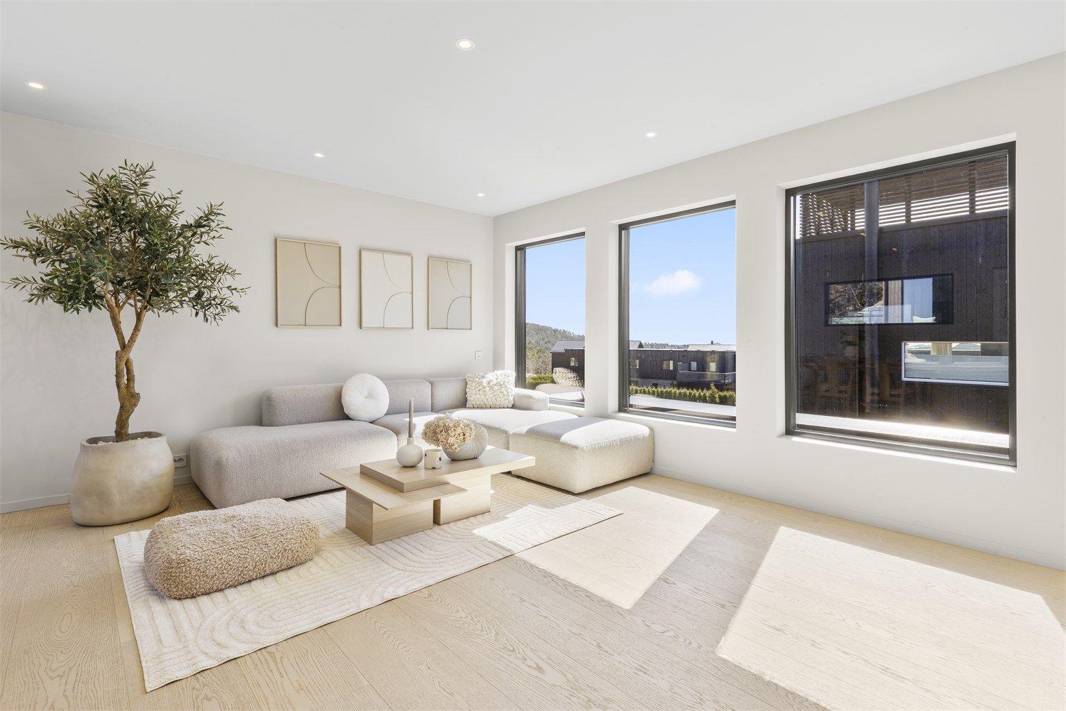 Innbydende og romslig stue