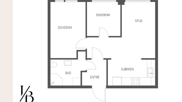 NB! Merk alternativ planløsning for soverom/gjesterom nr.2