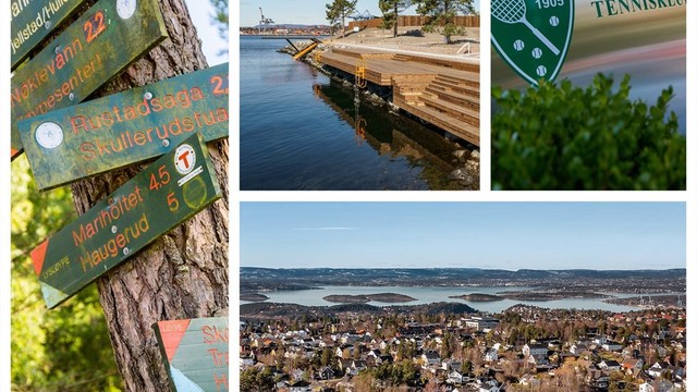 Nærområdet byr på flotte turmuligheter og et rikt utvalg av idrettsanlegg.
