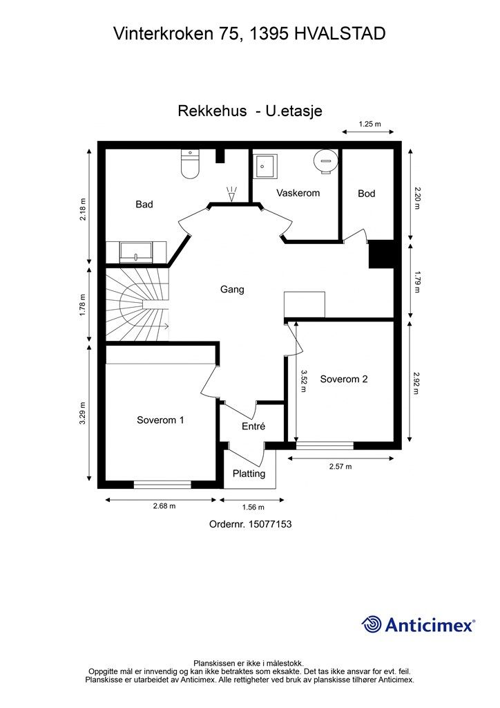 Plantegning underetasje.