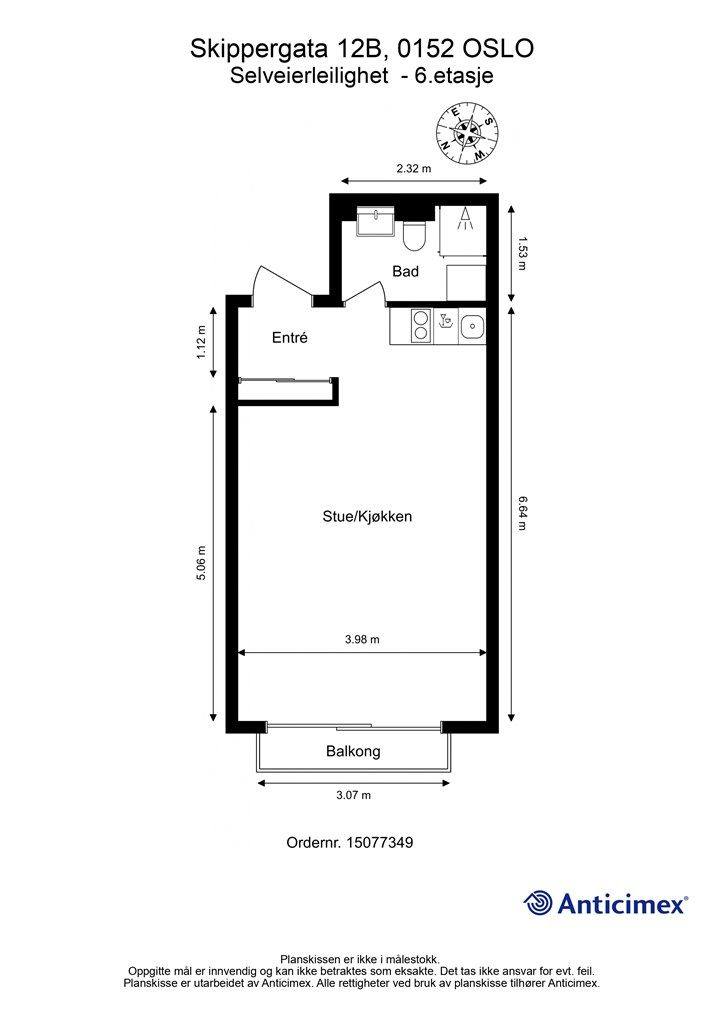 Plantegning 6.etasje.