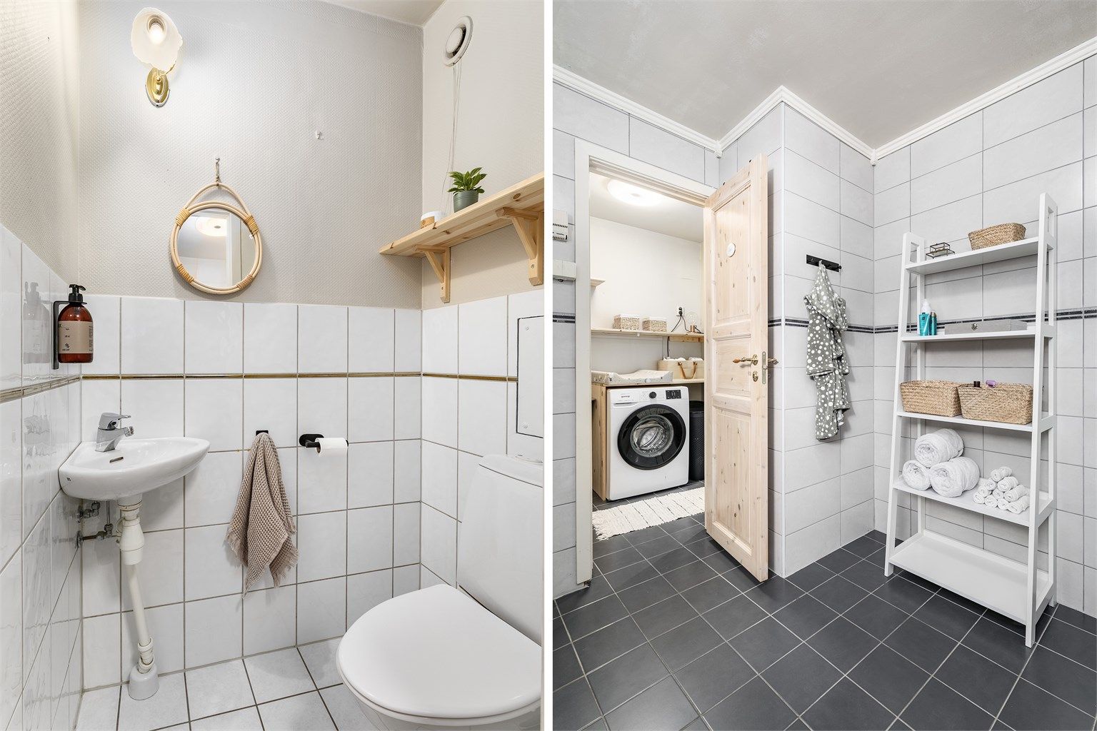 I mange tilsvarende leiligheter er badet, vaskerommet og toalettrommet slått sammen til ett stort bad. Dette kan kreve styrets godkjenning før iverksetting.