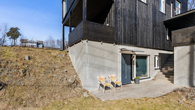 Inngangspartiet til utleiedelen.