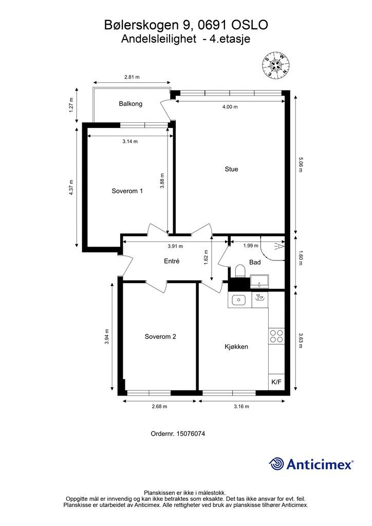 Plantegning- 4. etasje.