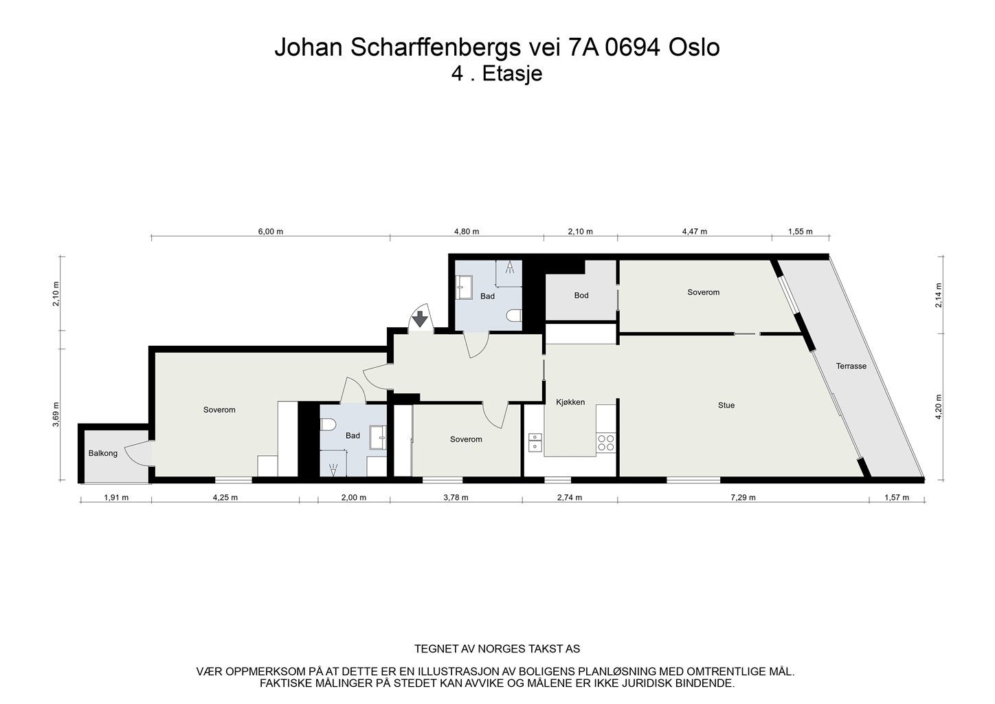 Plantegning Johan Scharffenbergs vei 75A 