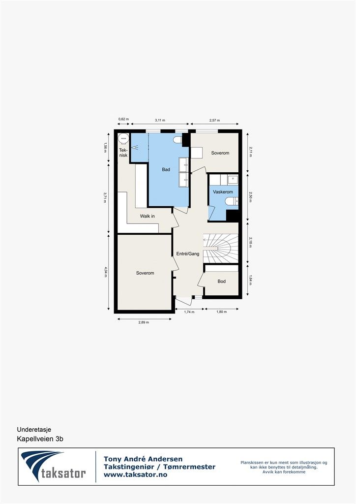 Vi starter med plantegning i underetasje slik at du får orientert deg i boligen!