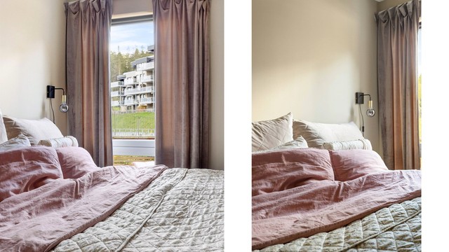 Store vindusflater gir godt med dagslys og bidrar til en lys og luftig romfølelse.