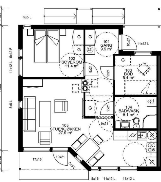 Plantegning Grethes vei 14B