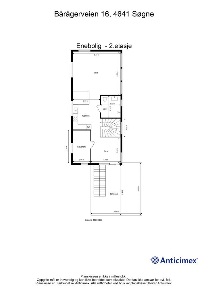Plantegning - 2.etasje med mål