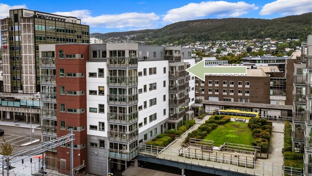 Felles inngangsparti med videre heis- og trappeadkomst til leilighetens etasjeplan (6. etasje).
