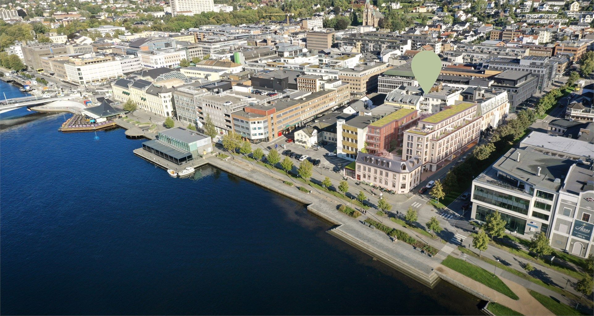 Illustrasjon av planlagt prosjekt på nabotomt. 