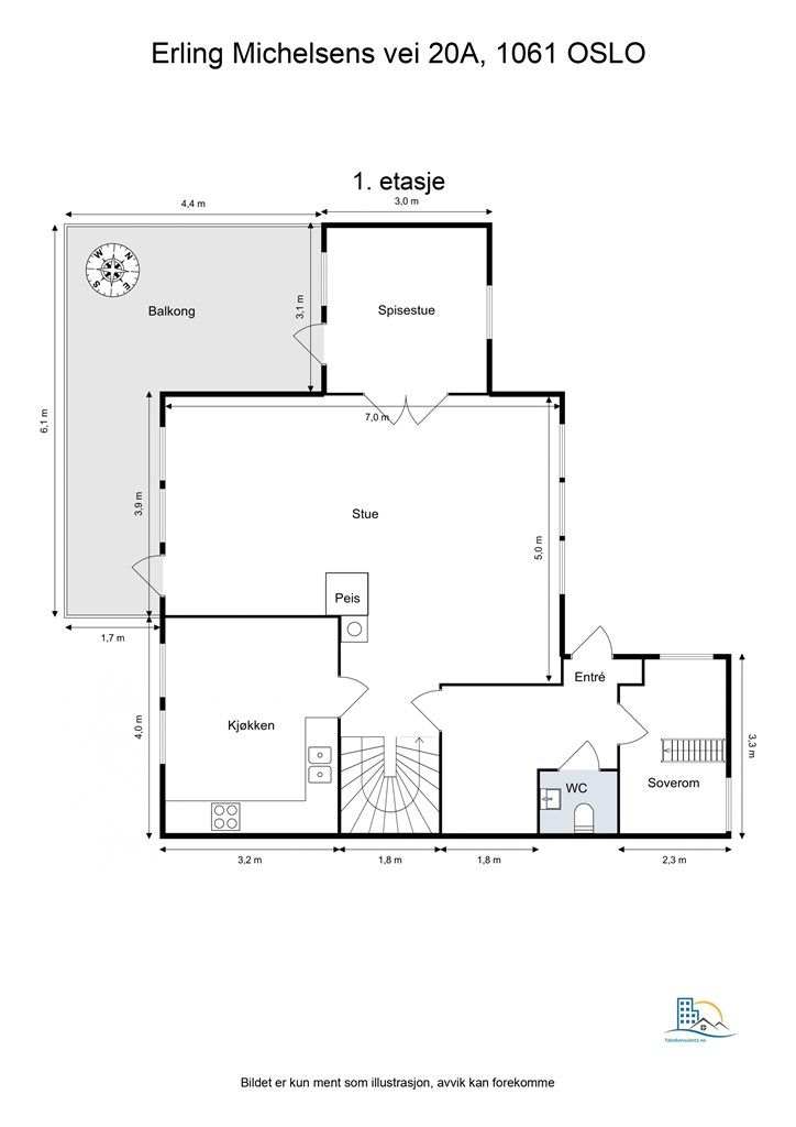 Plantegning- 1. etasje.