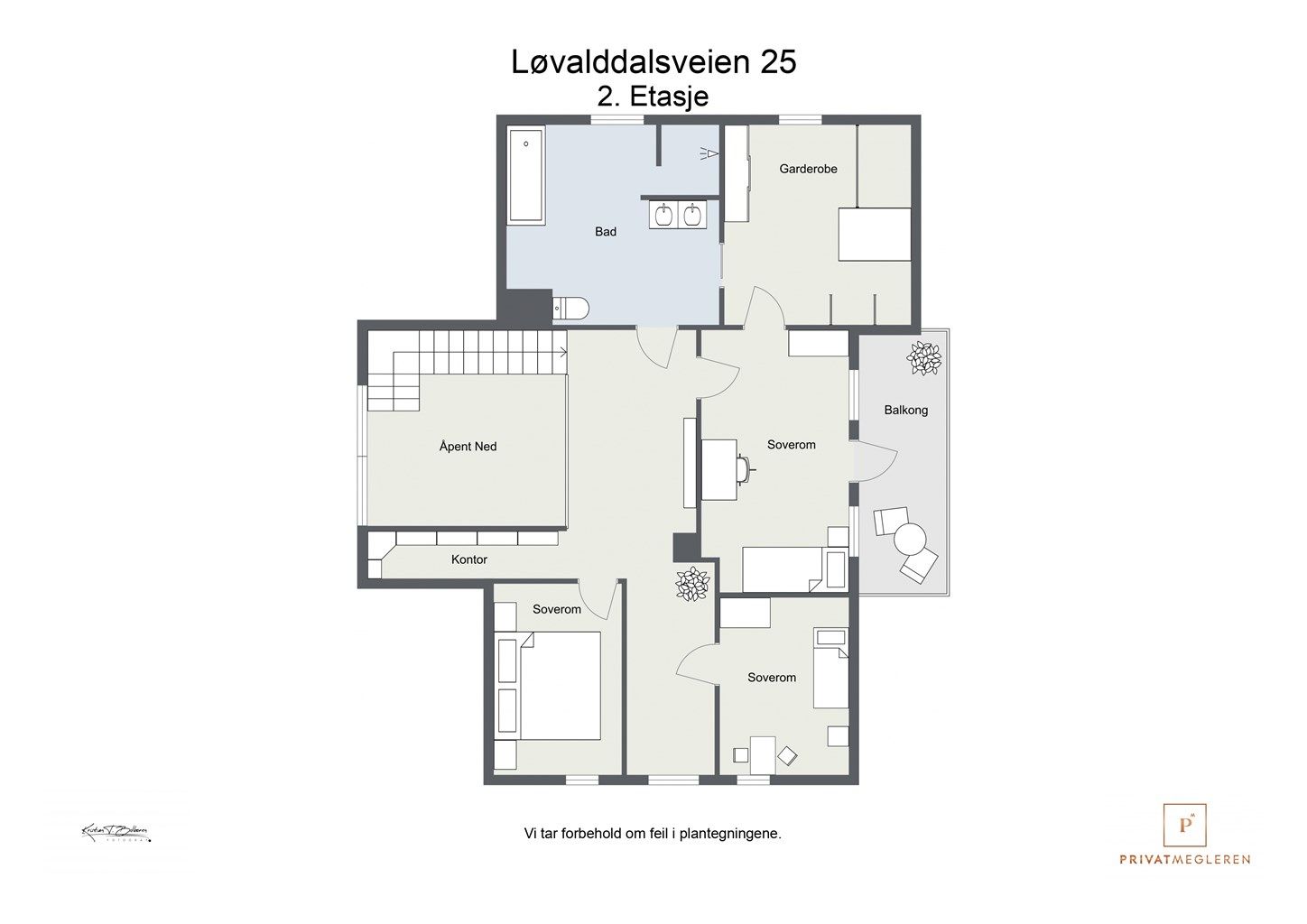 Planskisse 2. etasje - Hovedhus