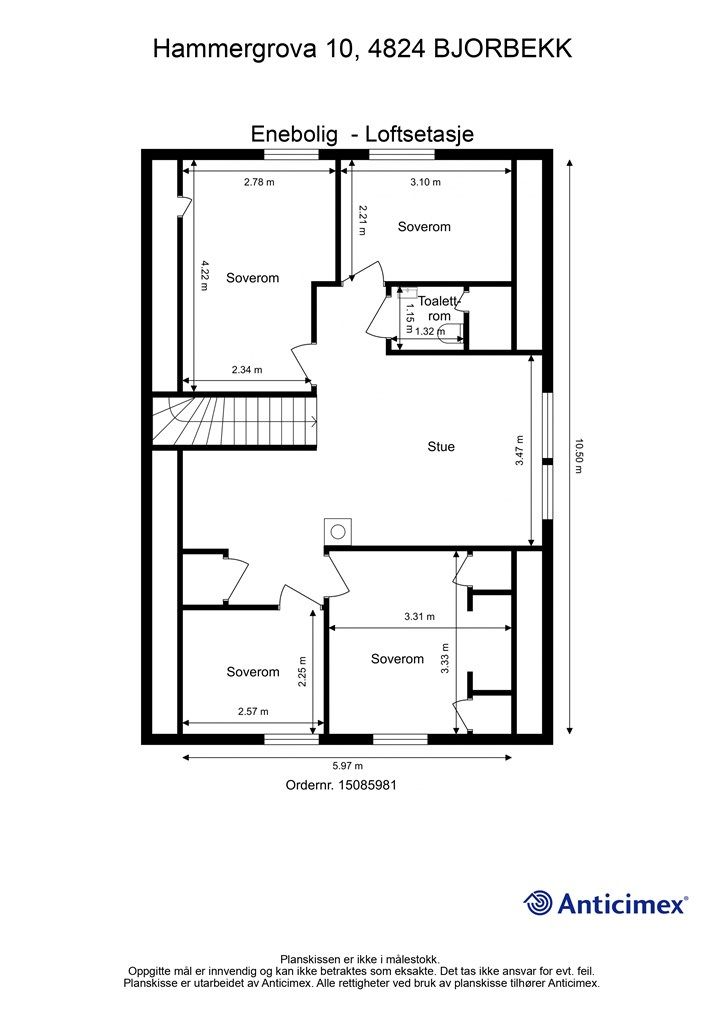Plantegning loftsetasje
