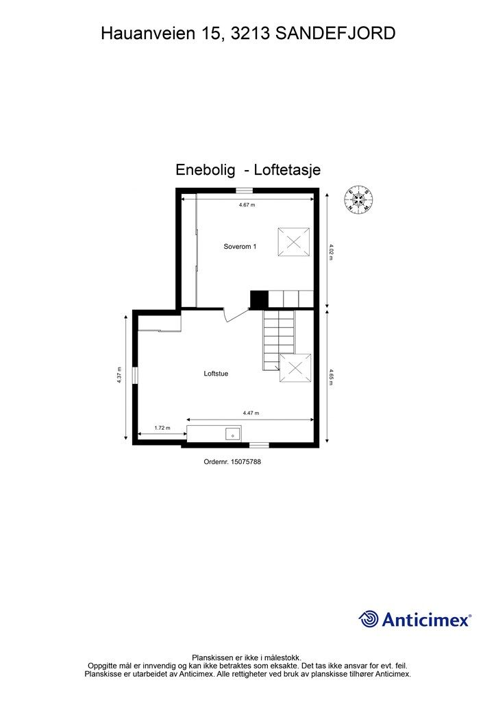 Plantegning - Loftetasje