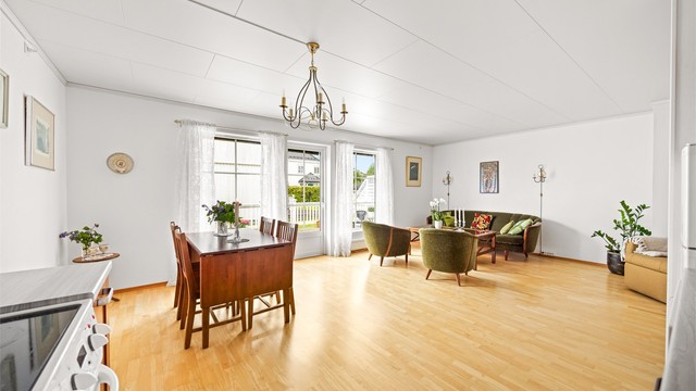 Leiligheten har en gjennomgående og arealeffektiv planløsning.