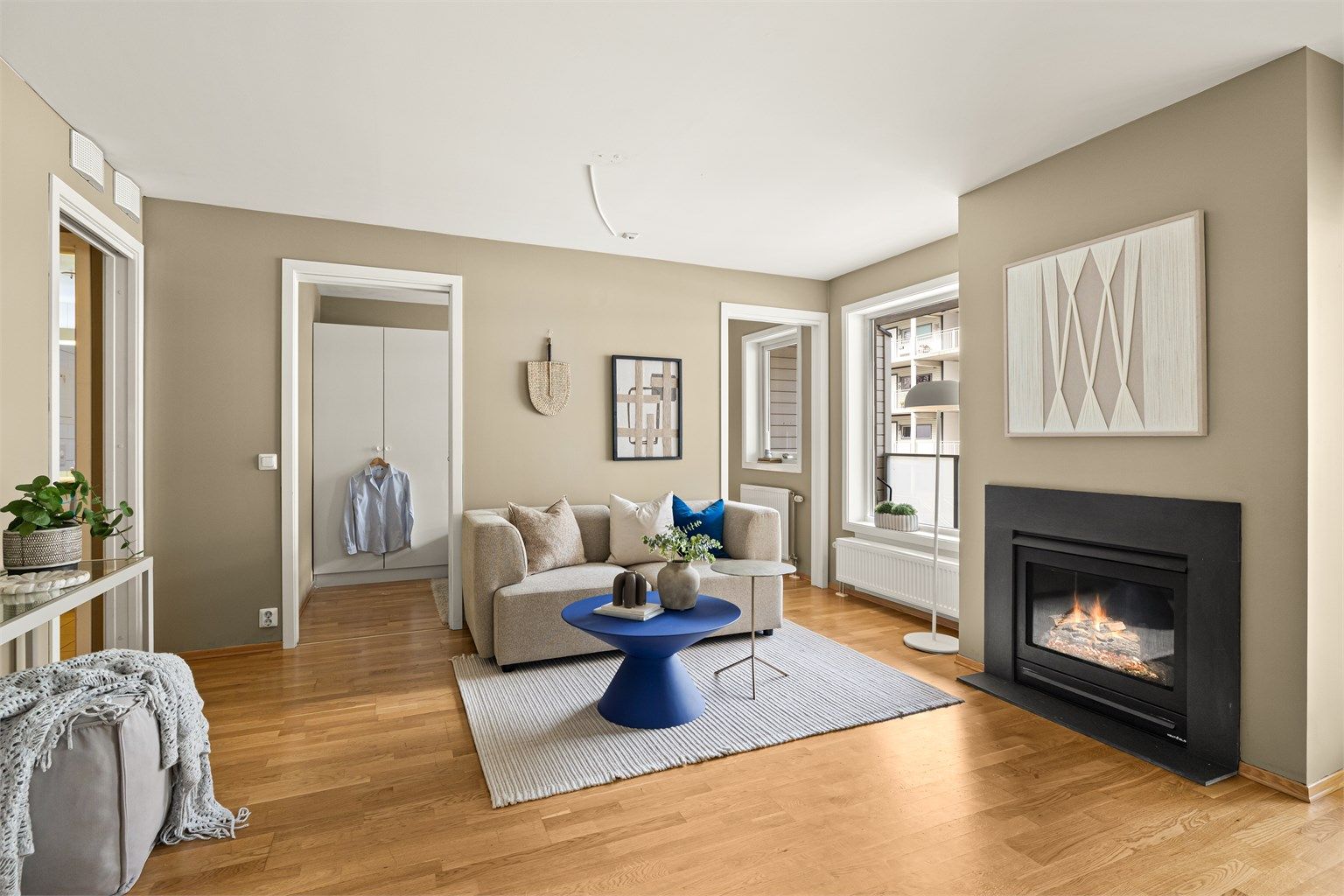 En gjennomgående og arealeffektiv planløsning gir en god utnyttelse av plassen.