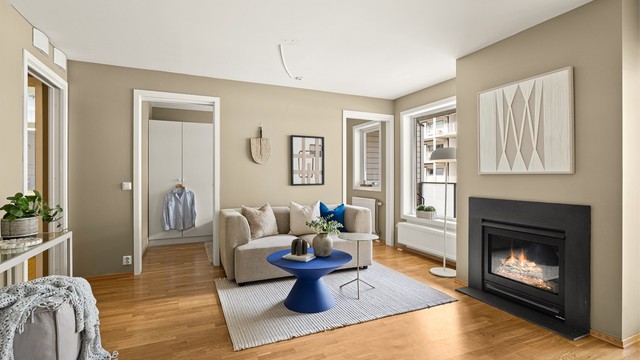 En gjennomgående og arealeffektiv planløsning gir en god utnyttelse av plassen.