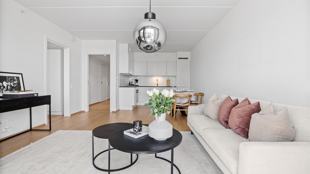Leiligheten har balansert ventilasjon som sikrer et sunt og godt inneklima.