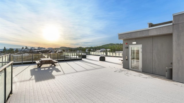 Felles takterrasse med nydelig utsikt, og hvor solen kan nytes hele dagen.