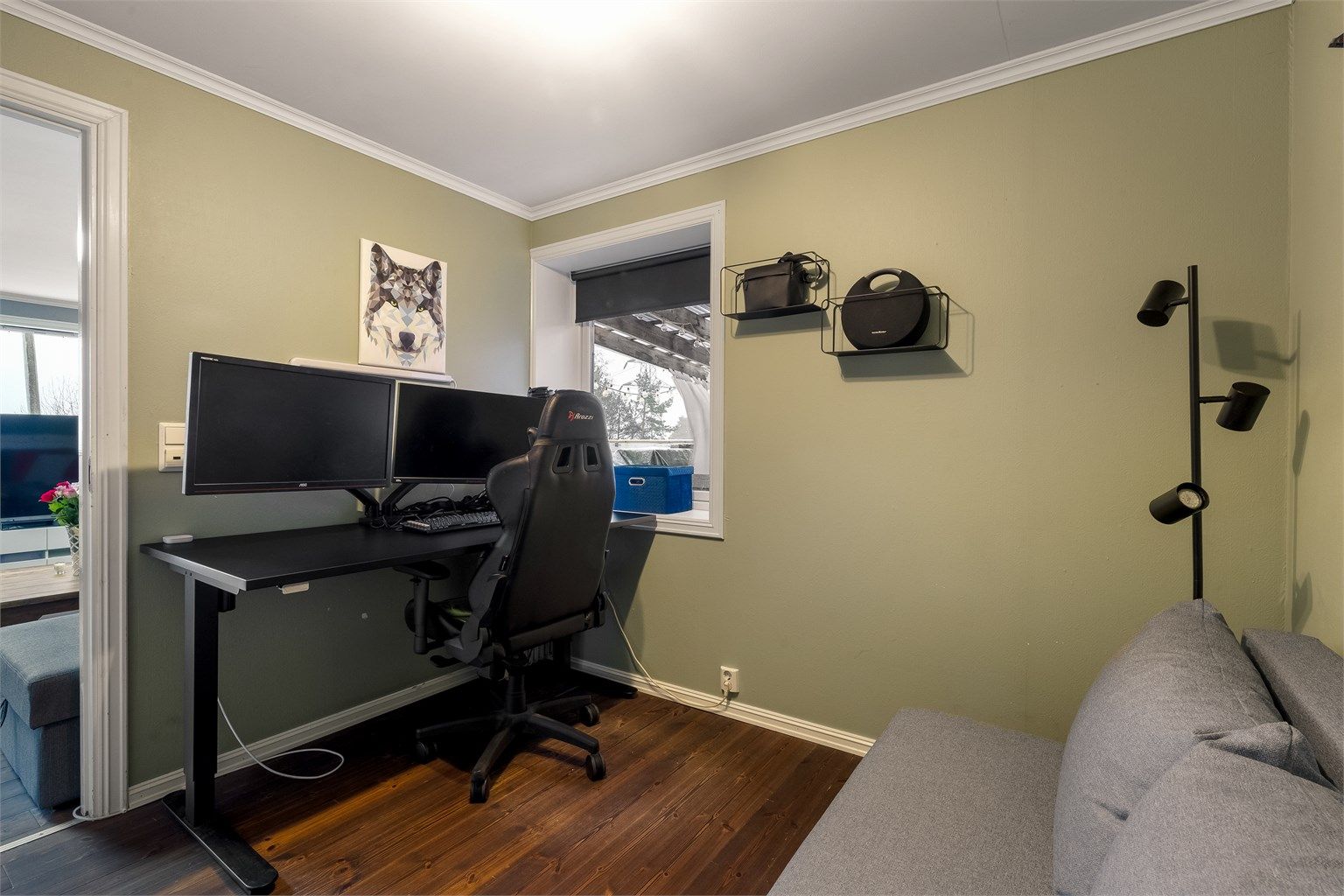 Gjesterommet er innredet som kontor i dag.